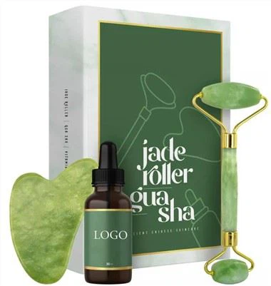 Green Jade Roller και Gua Sha Gift Set