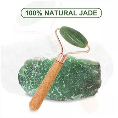 Ξύλινη λαβή μονής κεφαλής jade roller